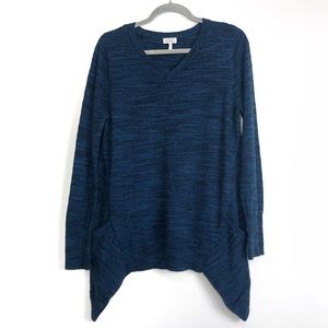 Logo By Lori Goldstein Shark Bite Marled Sweater M